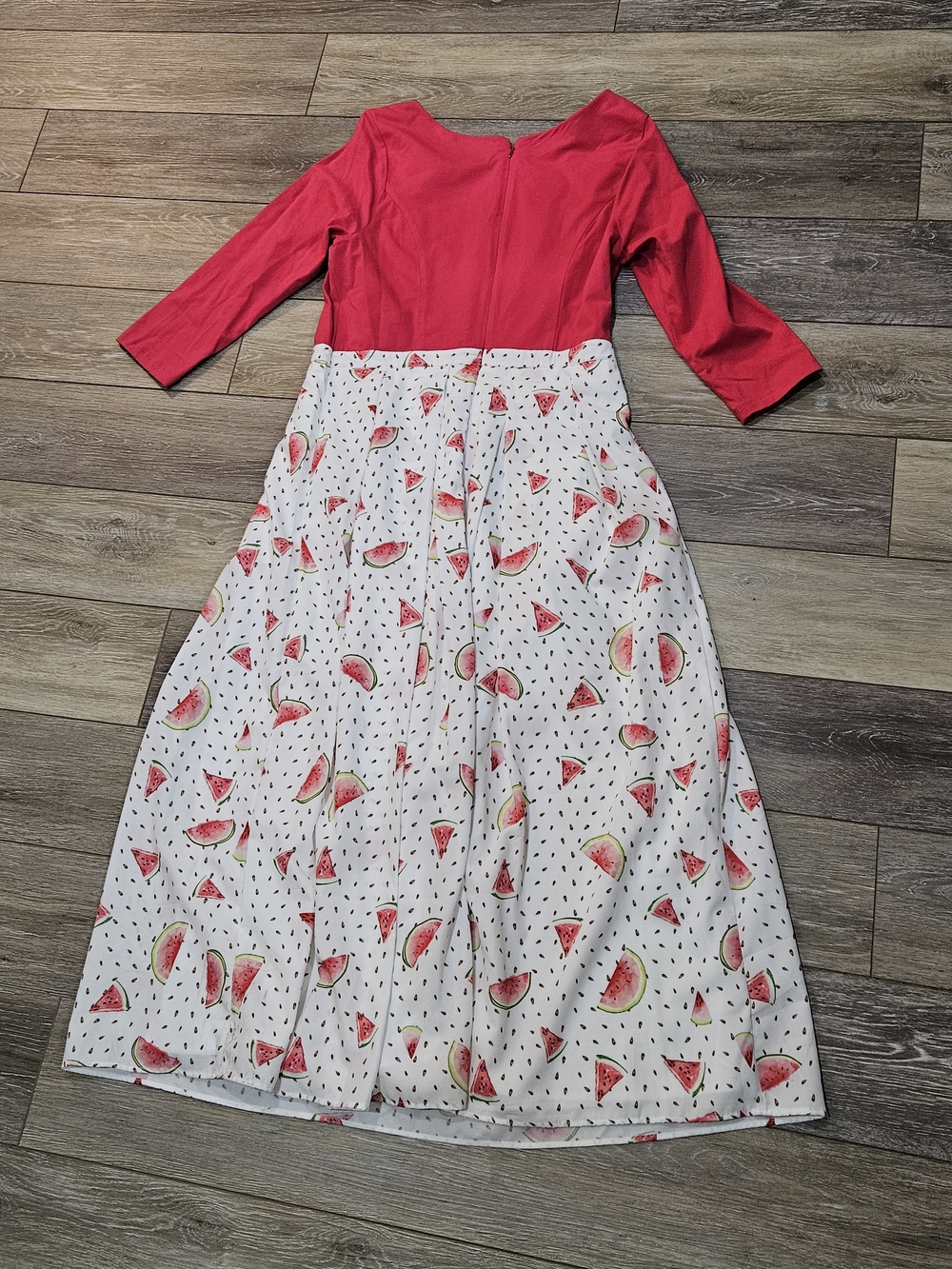 Eshakti Red Dress with Watermelon Print Maxi Skirt Size Large - Picture 7 of 8